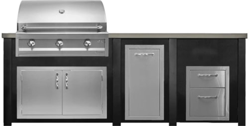 Haven Outdoor HART96DRAWBB 96 Inch Outdoor Kitchen Island with