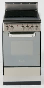 Avanti Elite DER202BS - 20" Freestanding Electric Range with 4 Burner Black Glass Cooktop and Bake/Broil Oven