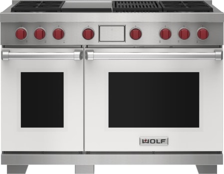 Wolf DF48450CGWHP 48 Inch Freestanding Dual-Fuel Smart Range with 4 ...