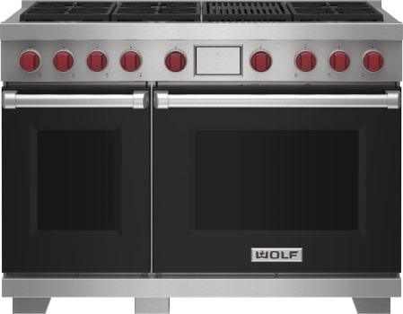 Wolf DF48650CBKP 48 Inch Freestanding Dual-Fuel Smart Range with 6 Dual ...