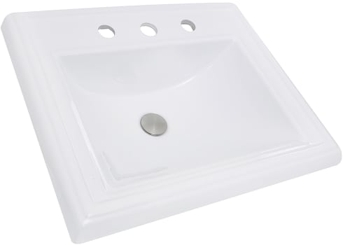 Nantucket Sinks Great Point Collection DI2418R8 - 23 Inch Rectangular Drop-In Ceramic Vanity Sink