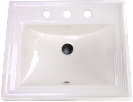 Nantucket Sinks Great Point Collection DI2418R8BISQUE - 23 Inch Drop-In Rectangular Ceramic Vanity Sink- Bisque with 3 Faucet Holes