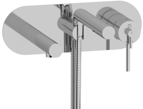Rohl GS TGS21C - GS Wall Mount Thermostatic/Pressure Balance Tub Filler Trim with Hand Shower in Chrome