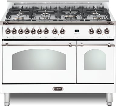 LOFRA Dolcevita RWCD48MMG700 - Dolcevita 48 Inch White Dual-Fuel Range with Chrome Trim