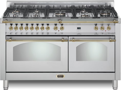 LOFRA Dolcevita RXOD60MMG800 - Dolcevita 60 Inch Stainless Steel Duel-Fuel Range with Brass Trim