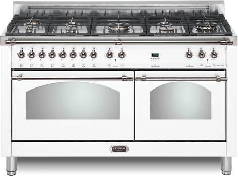 LOFRA Dolcevita RWCD60MMG800 - Dolcevita 60 Inch White Duel-Fuel Range with Chrome Trim