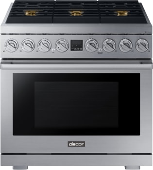 Dacor Transitional DOP36T86DLS - 36 Inch Freestanding Gas Smart Range in Front View