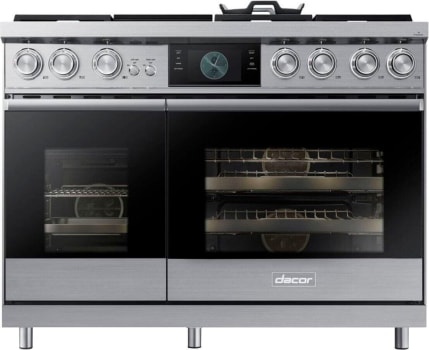 Dacor Contemporary DOP48C96DLS - 48 Inch Freestanding Dual Fuel Smart Range with 6 Sealed Burners in Front View