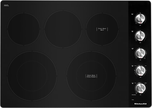 KitchenAid KCES550HSS - 30 Inch Electric Cooktop with 5 Elements and Knob Controls
