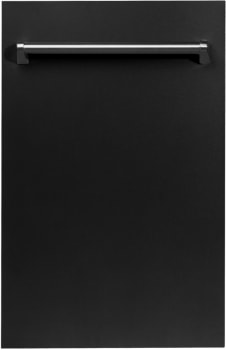 ZLINE DWBLM18 - 18 Inch Top Control Dishwasher in Black Matte with Traditional Style Handle