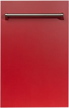 ZLINE DWRM18 - 18 Inch Top Control Dishwasher in Red Matte with Stainless Steel Tub and Traditional Style Handle