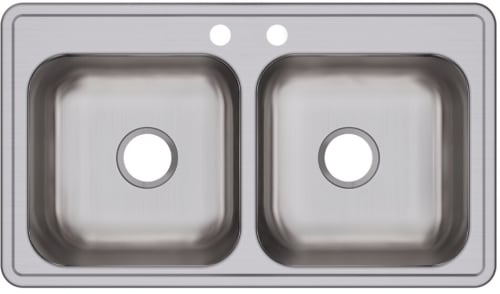 Elkay Dayton Elite Collection DSE233192 - 33 Inch Drop-In Double Bowl Stainless Steel Sink with 2 Faucet Holes