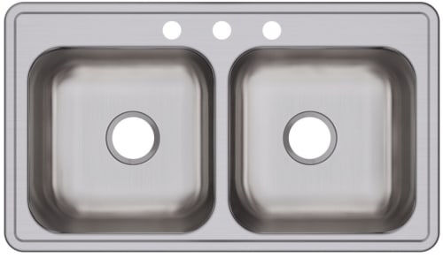 Elkay Dayton Elite Collection DSE233193 - 33 Inch Drop-In Double Bowl Stainless Steel Sink with 3 Faucet Holes