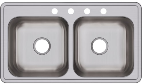 Elkay Dayton Elite Collection DSE233194 - 33 Inch Drop-In Double Bowl Stainless Steel Sink with 4 Faucet Holes