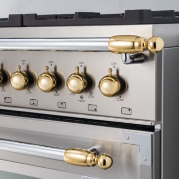 Bertazzoni Heritage Series DSHERTKHGO - Gold Décor Set for Range and Hood