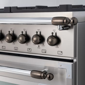 Bertazzoni Heritage Series DSHERTKHSB - Black Nickel Décor Set for Range and Hood