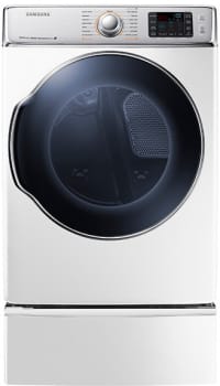 Samsung Dv56h9100gw 30 Inch 9 5 Cu Ft Gas Dryer With 15 Dry Cycles 5 Temperature Settings Steam Vent Sensor Sanitize Cycle Wrinkle Prevent Smart Care Dryer Rack My Cycle And Sensor Dry Moisture Sensor White