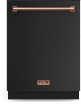 Thor Kitchen Gordon Ramsay Collection DW24X8BA00RSG - 24 Inch Dishwasher Matte Black/Rose Gold in Front View