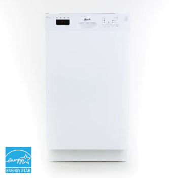 Avanti DWF18V0W - 18 Inch Full Console Built-In Dishwasher with 8 Place Setting Capacity (Front View)