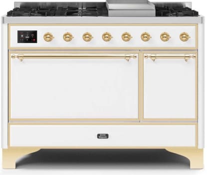 Ilve Majestic II Collection UM12FDQNS3WHG - Dual Fuel Natural Gas Freestanding Range
