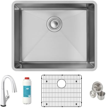 Elkay Crosstown Collection ECTRU21179TFLC - Elkay Crosstown® 18 Gauge Stainless Steel Single Bowl Undermount Sink Kit with Filtered Faucet and Accessories