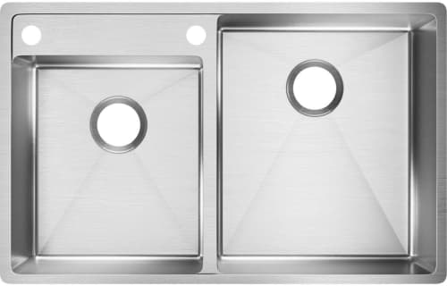Elkay Crosstown Collection ECTRUD31199LS2 - 36 Inch Double Basin Undermount Sink with Water Deck