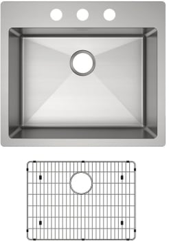 Elkay Crosstown Collection ECTSR25229TBG3 - 25 Inch Single Bowl Dual Mount Kitchen Sink Kit