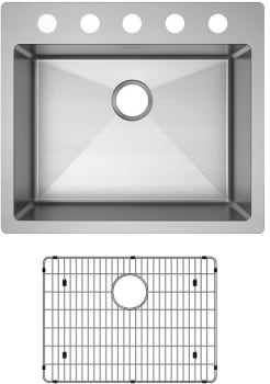 Elkay Crosstown Collection ECTSR25229TBG5 - 25 Inch Single Bowl Dual Mount Kitchen Sink Kit