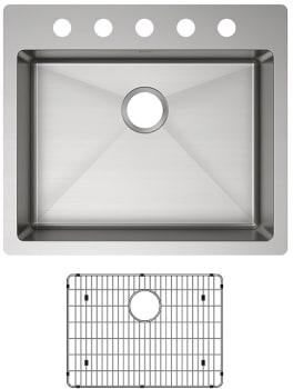 Elkay Crosstown Collection ECTSRAD25226TBG5 - 25 Inch Single Bowl Dual Mount Kitchen Sink Kit