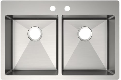 Elkay Crosstown Collection ECTSRAD3322602 - Elkay Crosstown® 18 Gauge Stainless Steel Double Bowl Dual Mount ADA Kitchen Sink