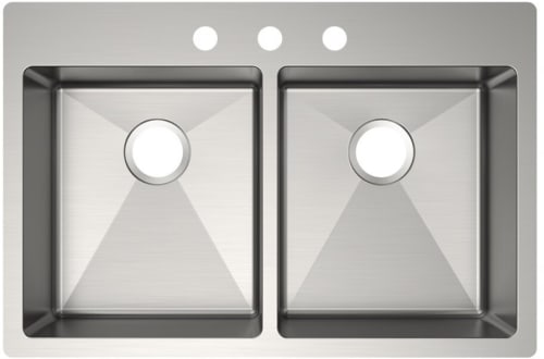 Elkay Crosstown Collection ECTSRAD3322603 - Elkay Crosstown® 18 Gauge Stainless Steel Double Bowl Dual Mount ADA Kitchen Sink