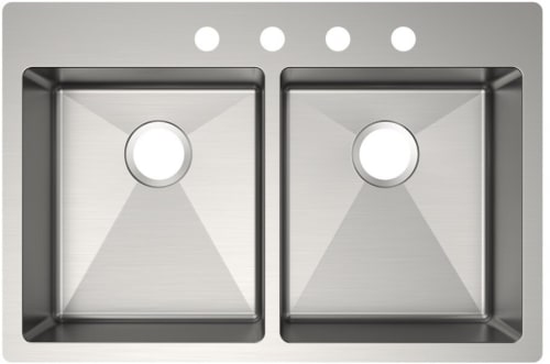 Elkay Crosstown Collection ECTSRAD3322604 - Elkay Crosstown® 18 Gauge Stainless Steel Double Bowl Dual Mount ADA Kitchen Sink