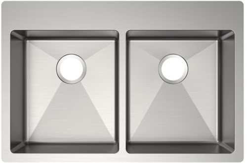 Elkay Crosstown Collection ECTSRAD3322600 - Elkay Crosstown® 18 Gauge Stainless Steel Double Bowl Dual Mount ADA Kitchen Sink