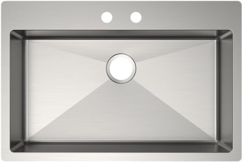 Elkay Crosstown Collection ECTSRSAD3322602 - Elkay Crosstown® 18 Gauge Stainless Steel Single Bowl Dual Mount ADA Kitchen Sink