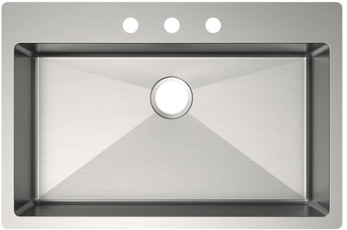 Elkay Crosstown Collection ECTSRSAD3322603 - Elkay Crosstown® 18 Gauge Stainless Steel Single Bowl Dual Mount ADA Kitchen Sink