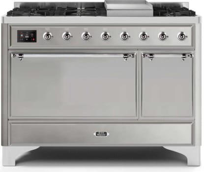 Ilve Majestic II Collection UM12FDQNS3SSC - Dual Fuel Natural Gas Freestanding Range
