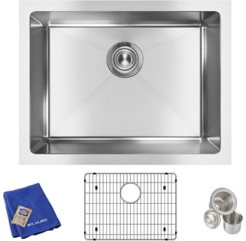 Elkay Efru2115tc 23 Inch Single Bowl Undermount Kitchen Sink Kit Elkay Crosstown Collection