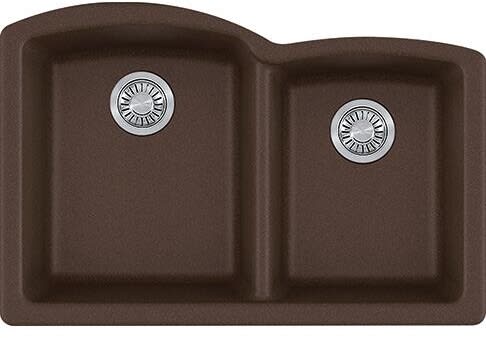 Franke ELG160MOC - 33 Inch Ellipse Undermount Double Bowl Granite Kitchen Sink with 9 Inch Bowl Depth