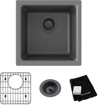 Elkay Quartz Classic ELG1616GT0C - 15 3/4 Inch Dual Mount Single Bowl Bar Sink with Accessories