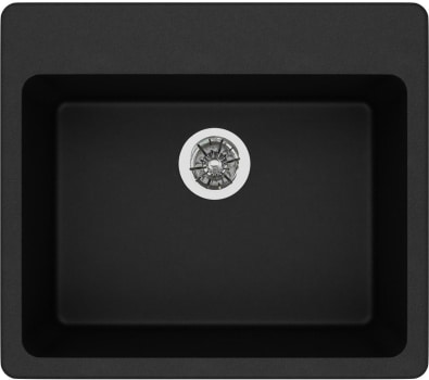 Elkay Quartz Classic ELGAD2522PDBK0 - 22 Inch Drop-In Single Bowl Kitchen Sink with 535° F Heat Safe