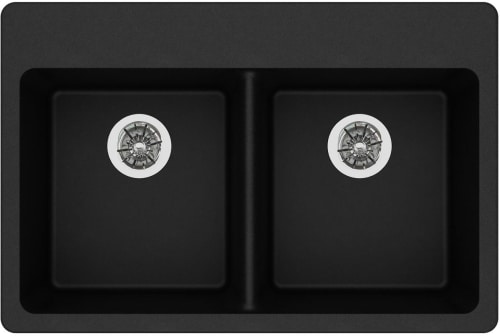 Elkay Quartz Classic ELGAD3322PDBK0 - 22 Inch Top Mount ADA Double Bowl Kitchen Sink with 535° F Heat Safe