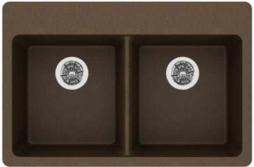 Elkay Quartz Classic ELGAD3322PDMC0 - 22 Inch Top Mount ADA Double Bowl Kitchen Sink with 535° F Heat Safe