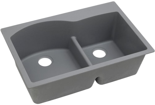 Elkay Quartz Classic ELGH3322RGS0 - Greystone Angled View
