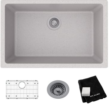Elkay ELGRU13022GS0C - Elkay Quartz Classic® Single Bowl Undermount Kitchen Sink Kit