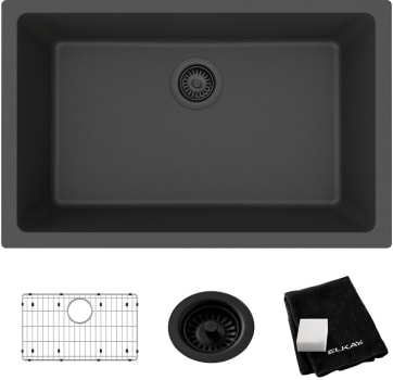 Elkay Quartz Classic ELGRU13022MB0C - Elkay Quartz Classic® Single Bowl Undermount Kitchen Sink Kit