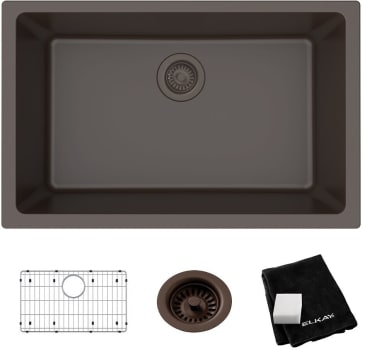 Elkay Quartz Classic ELGRU13022MC0C - Elkay Quartz Classic® Single Bowl Undermount Kitchen Sink Kit