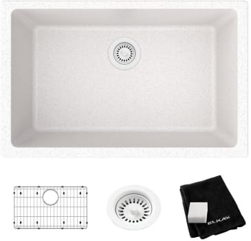 Elkay Quartz Classic ELGRU13022WH0C - Elkay Quartz Classic® Single Bowl Undermount Kitchen Sink Kit