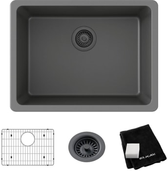 Elkay Quartz Classic ELGU2522GT0C - Elkay Quartz Classic® Single Bowl Undermount Kitchen Sink Kit with 535° F Heat Safe