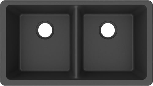 Elkay Quartz Classic ELGU3322MB0 - 18 1/2 Inch Undermount Double Bowl Kitchen Sink with 535° F Heat Safe