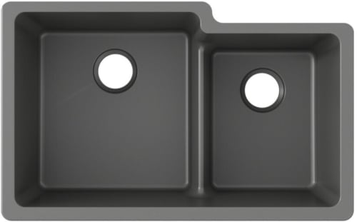 Elkay Quartz Classic ELGULBO3322GT0 - Elkay Quartz Classic® 9-1/2" Offset 60/40 Double Bowl Undermount Sink with Aqua Divide.